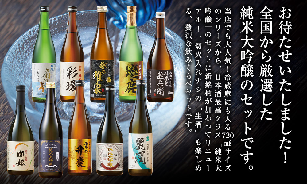 お待たせいたしました！全国から厳選した純米大吟醸5本組です