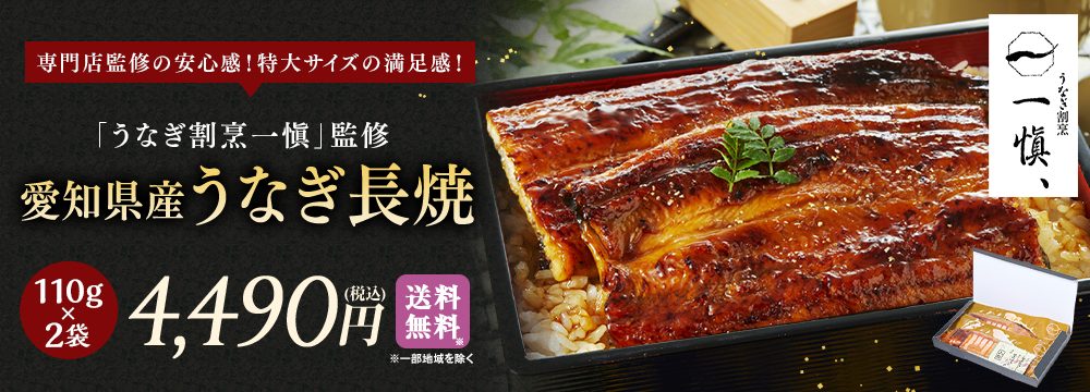 一愼監修！愛知県産うなぎ長焼　１１０ｇ　２尾