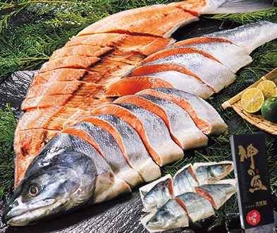 礼文・利尻島沖　熟成新巻鮭　１．８ｋｇ