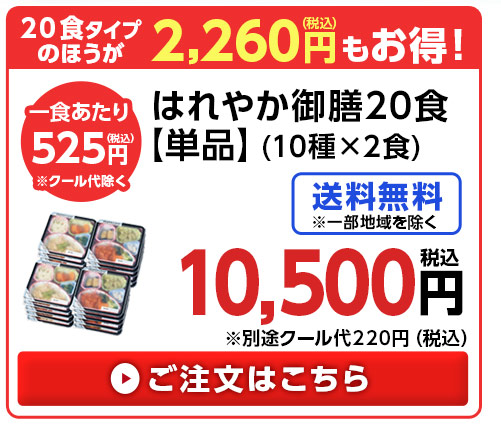 からだ想いのはれやか御膳単品２０食分（１０種×２食）