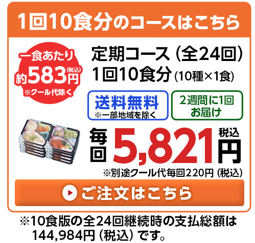 からだ想いのはれやか御膳全24回コース１０食分（１０種×１食）