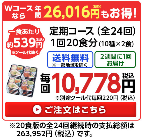 からだ想いのはれやか御膳全24回コース２０食分（１０種×２食）