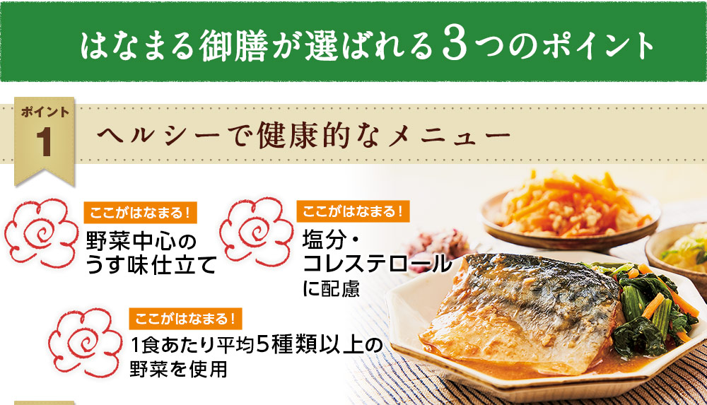 はなまる御膳こだわりの献立