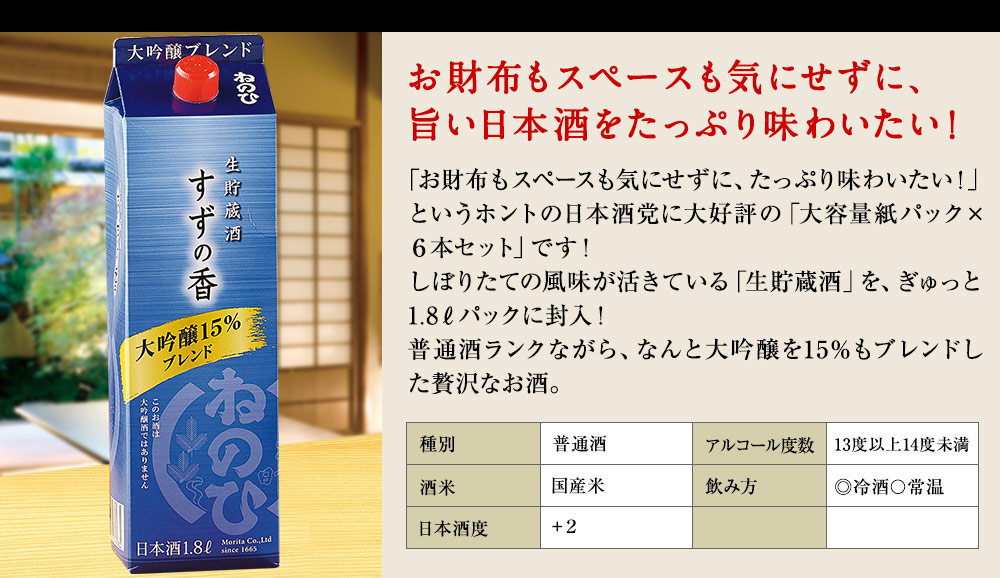 お財布もスペースも気にせずに、旨い日本酒をたっぷり味わいたい！