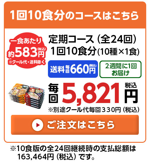 お肉好きの為のまんぞく御膳10食分
