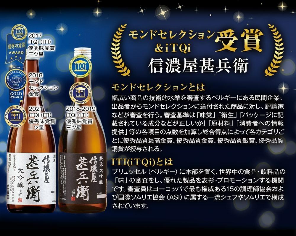 モンドセレクション受賞！信濃屋甚兵衛大吟醸