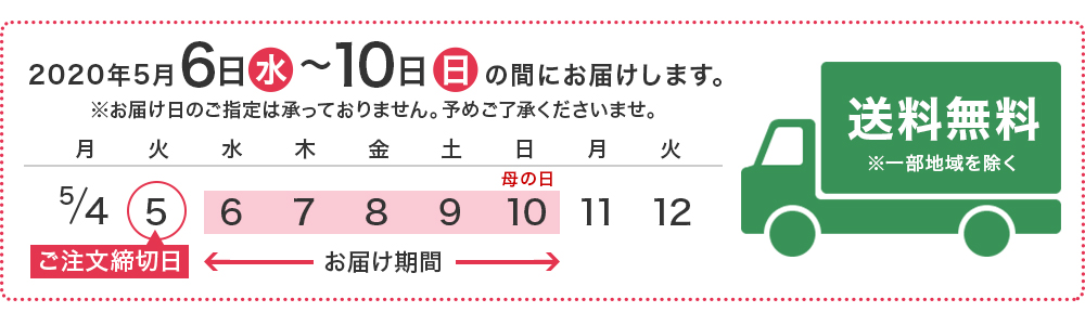 母の日商品のお届けに関して