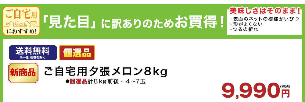 ご自宅用におすすめ！お買得夕張メロン　超早期割引！