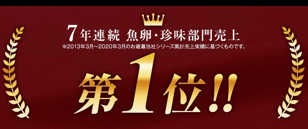 7年連続魚卵・珍味部門売上　第1位