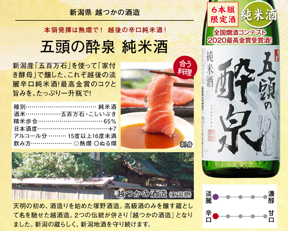 五頭の酔泉　純米酒