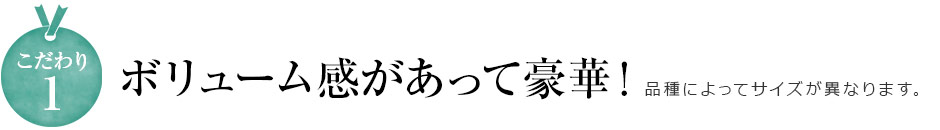 こだわり1 ボリューム感があって豪華！