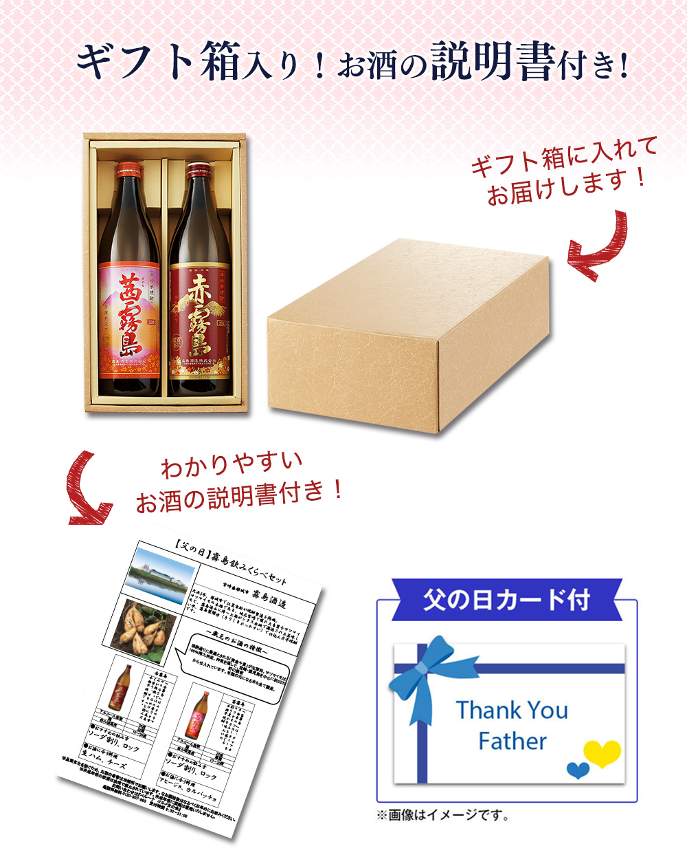 ギフト箱入る！お酒の説明書付き！父の日カード付！