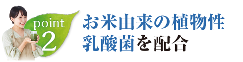 お米由来の植物性乳酸菌を配合