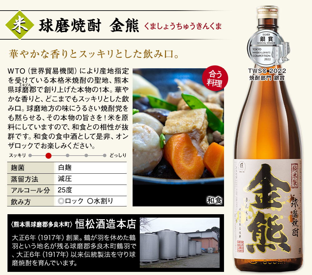 球磨焼酎　金熊
