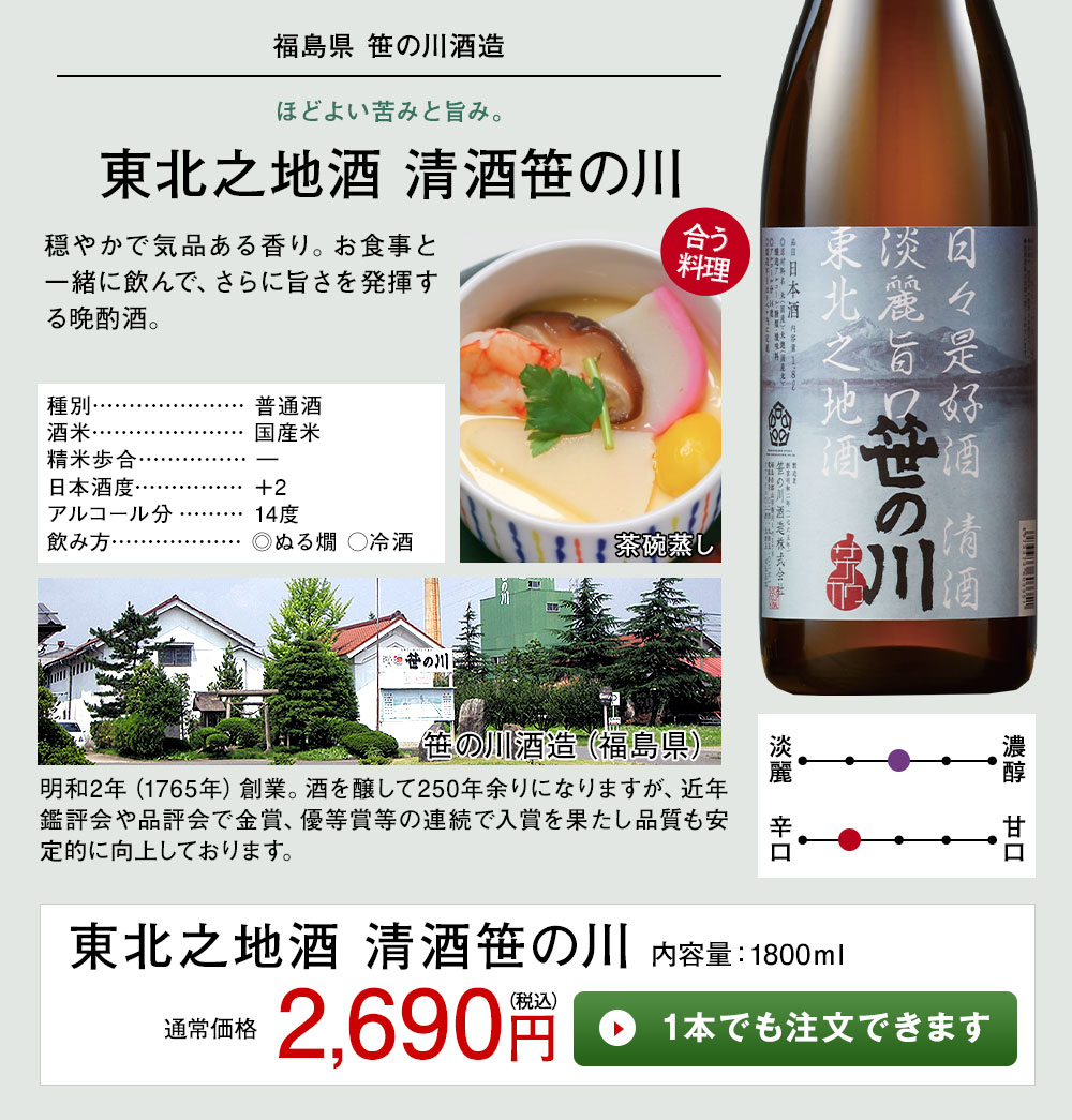 東北之地酒 清酒笹の川