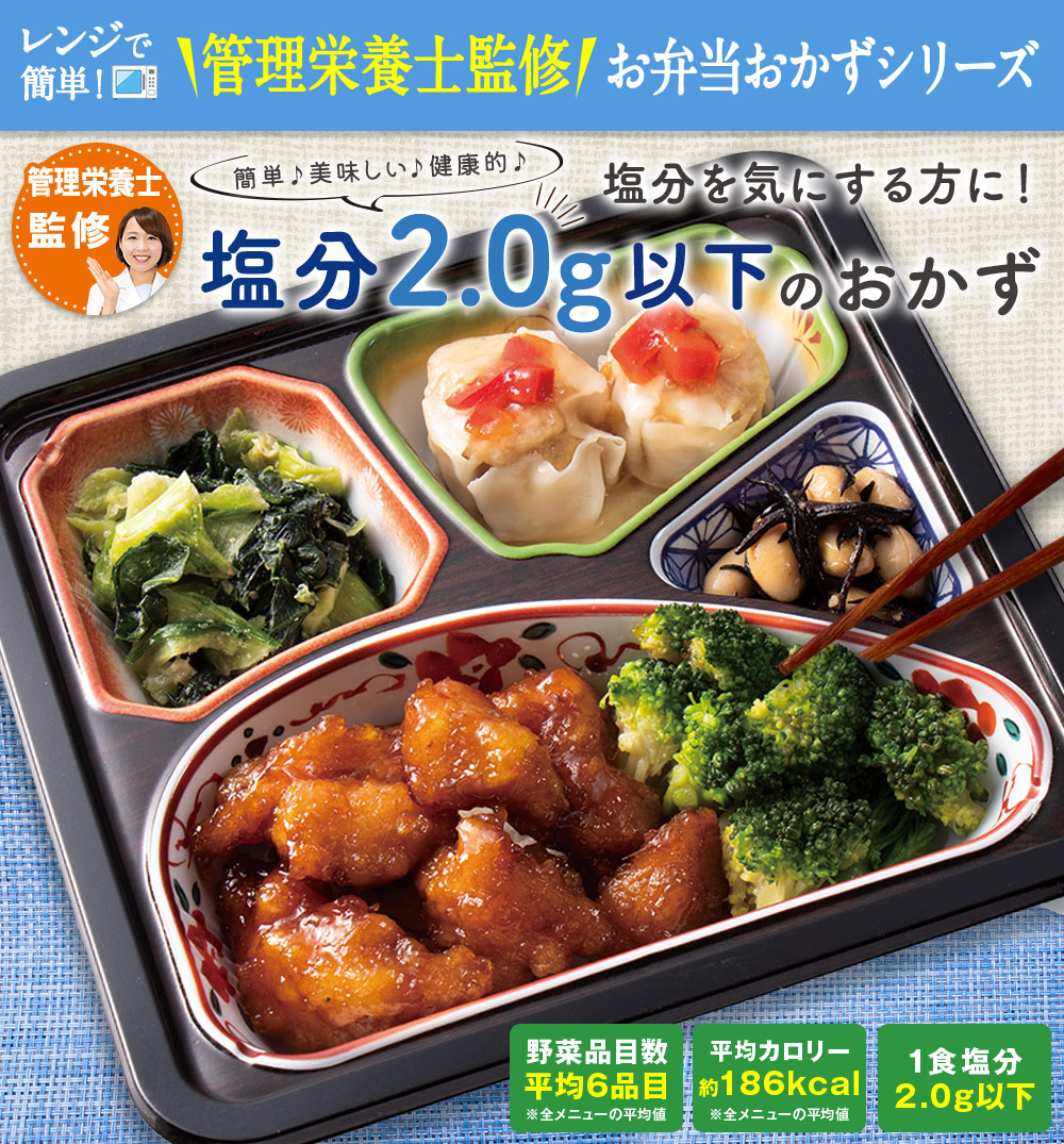 塩分２．０ｇ以下のおかず