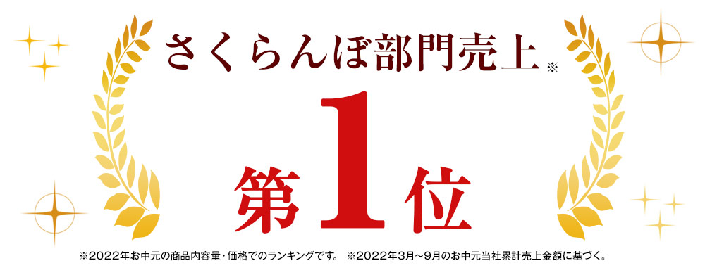 さくらんぼ部門売上No1