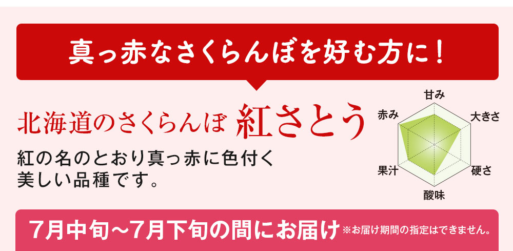 北海道のさくらんぼ紅さとう