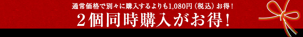 ２個同時購入がお得！