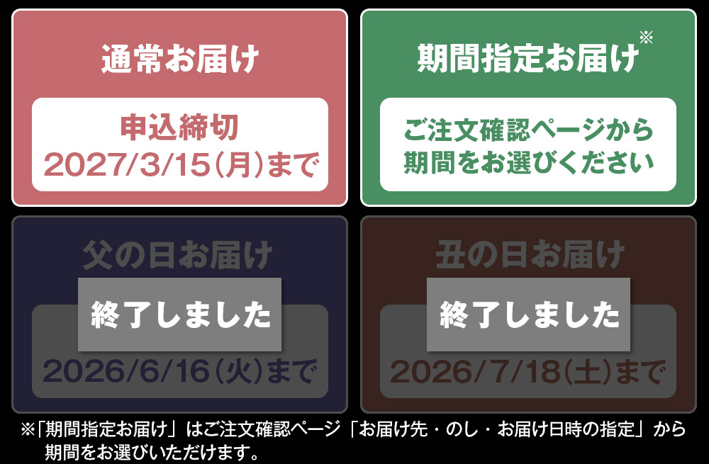 最短・期間指定お届け