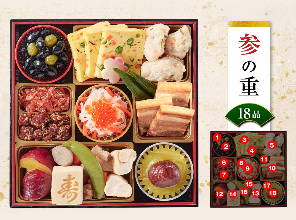 おせち結 三の重のお品書き