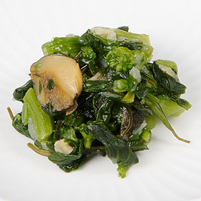 アカニシ貝と菜の花の昆布和え