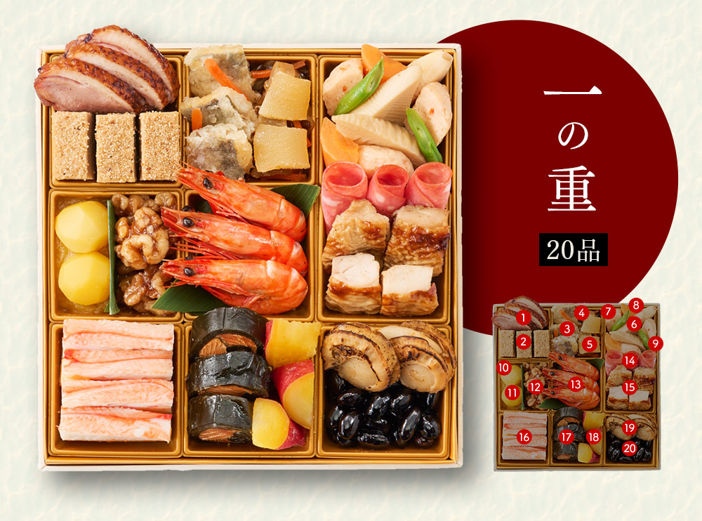 おせち稀翠 一の重のお品書き