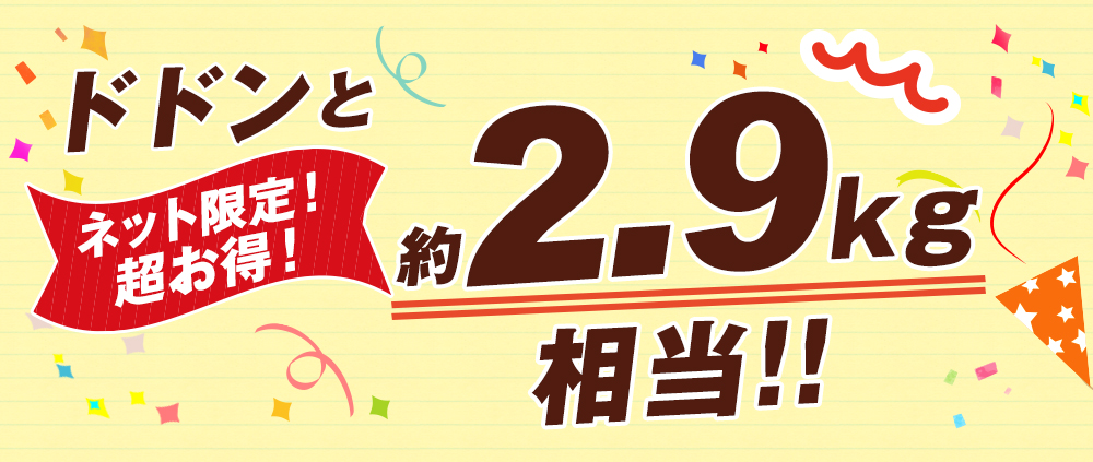 ドドンと2.9kg相当！単品合計価格より1,867円OFF！