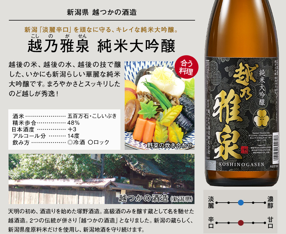 越乃雅泉 純米大吟醸