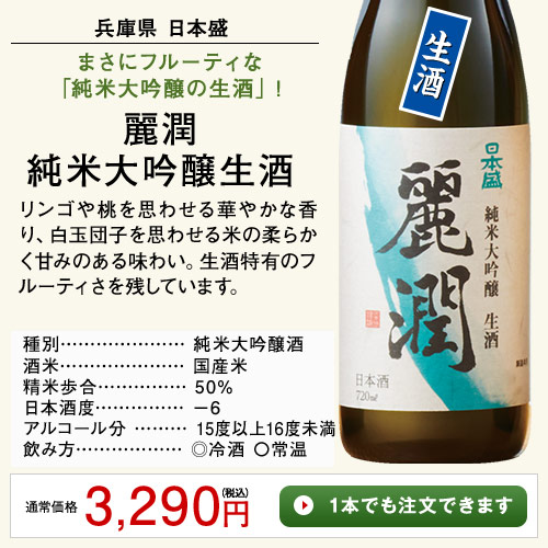 麗潤　純米大吟醸　生酒