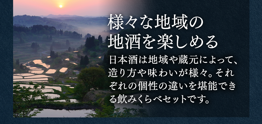 様々な地域の地酒を楽しめる