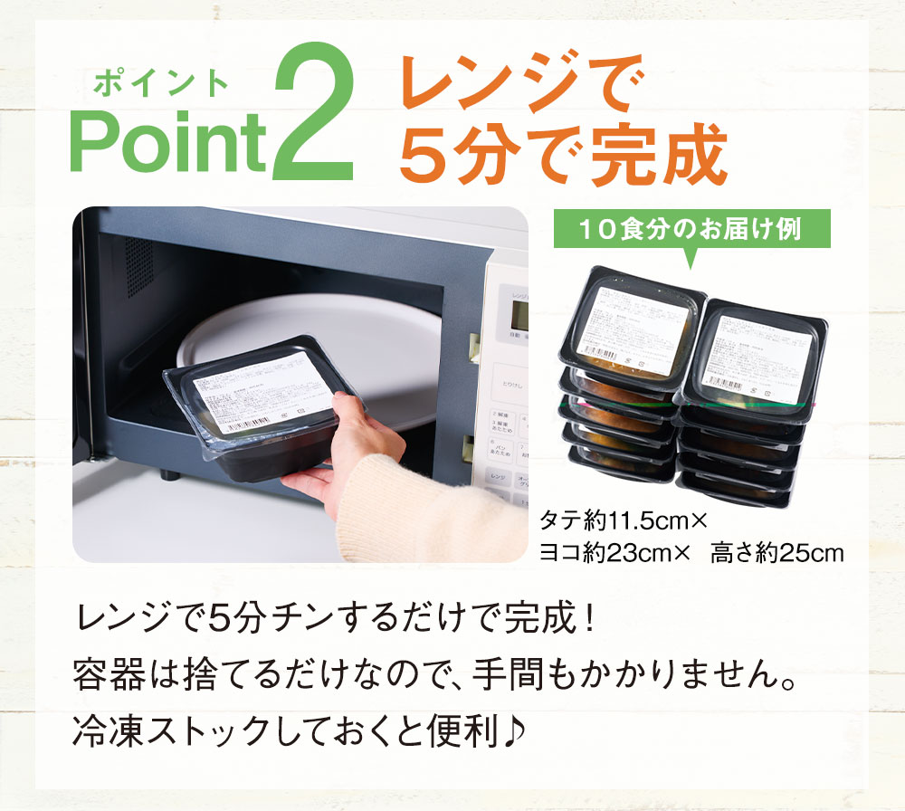 ポイント2.レンジで5分で完成