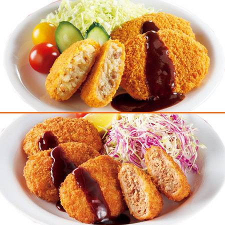 レンジでサクッ！コロッケ＆メンチコンビ