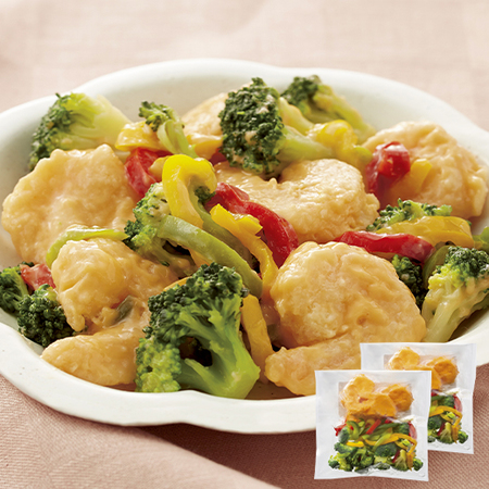 彩り野菜のえびマヨ和え