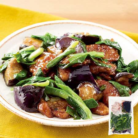 豚レバーとなすのオイスターソース炒め