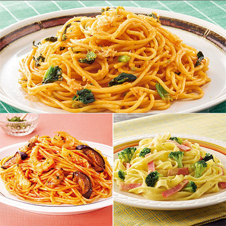 レンジで簡単！おいしいパスタトリオ