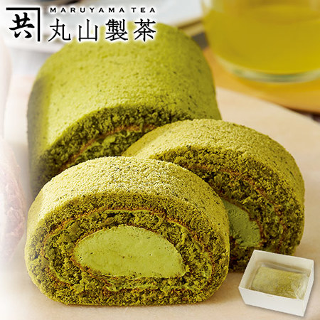 抹茶と緑茶の日本茶ロールケーキ