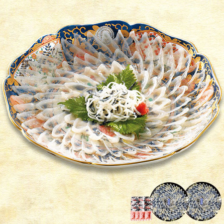≪お歳暮ギフト≫とらふぐ刺身盛り大皿２皿セット