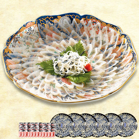 ≪お歳暮ギフト≫とらふぐ刺身盛り大皿６皿セット