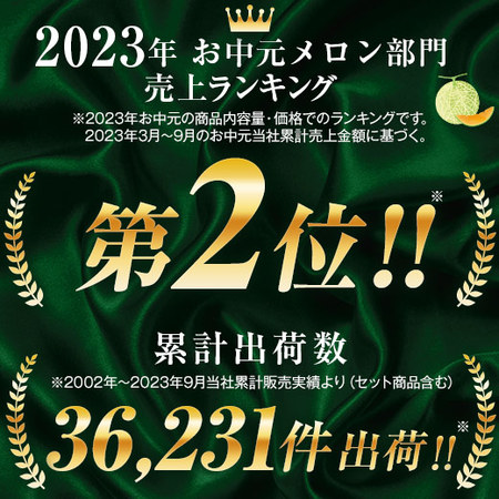 三浦さんのメロン２玉（３．２ｋｇ）　７月中旬―９月上旬お届け