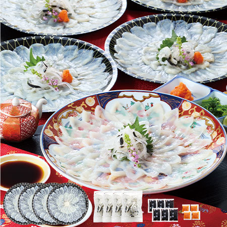 とらふぐ刺身盛り大皿4皿セット【通常お届け】 - 食品通販のベルーナ