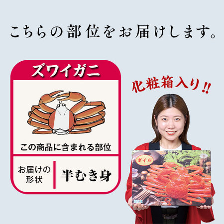 特大！ボイルズワイガニ半むき身　１．０ｋｇ【お届け期間指定可】