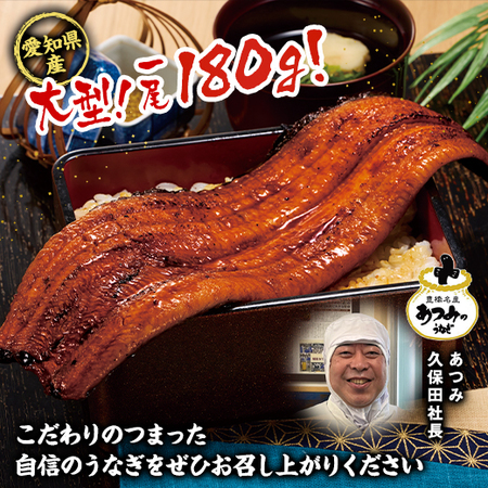 メガサイズ！愛知県三河産うなぎ蒲焼１８０ｇ　１尾【お届け期間指定可】
