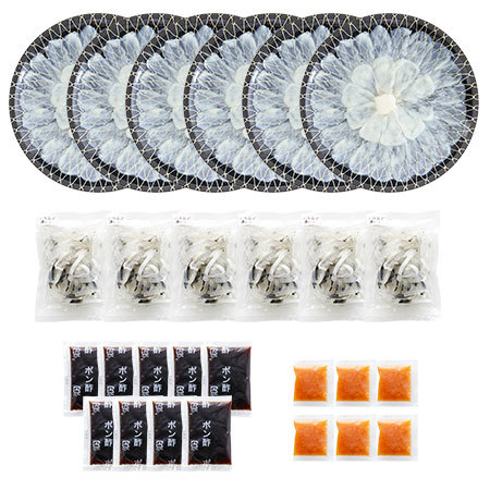 とらふぐ刺身盛り　６皿セット【お届け期間指定可】