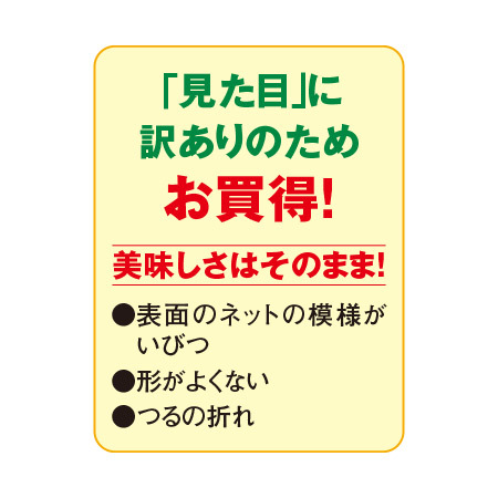 ご自宅用夕張メロン（個撰品）　４．０ｋｇ前後　７月中旬－７月下旬お届け