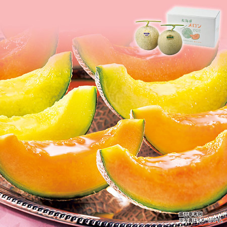 北海道メロン２種食べ比べセット　７月中旬－８月上旬お届け