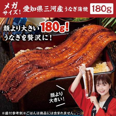 メガサイズ！愛知県三河産うなぎ蒲焼　１８０ｇ　１尾【お届け期間指定可】