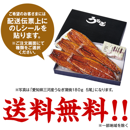メガサイズ！愛知県三河産うなぎ蒲焼　１８０ｇ　５尾【１０日前後お届け】
