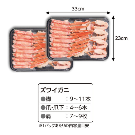 ボイルズワイガニ半むき身　１．５ｋｇ【１０日前後お届け】