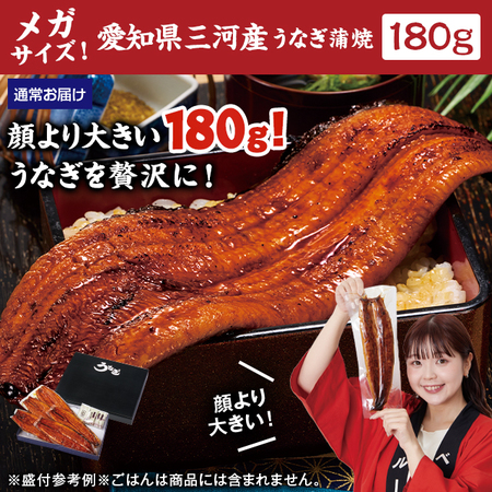 メガサイズ！愛知県三河産うなぎ蒲焼　１８０ｇ　５尾【１０日前後お届け】